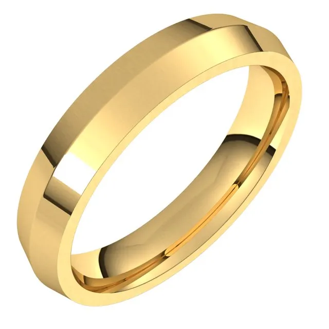 18K Yellow Gold 4 mm Knife Edge Comfort Fit Wedding Band