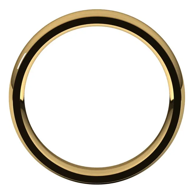 18K Yellow Gold 5 mm Half Round Edge Comfort Fit Wedding Band