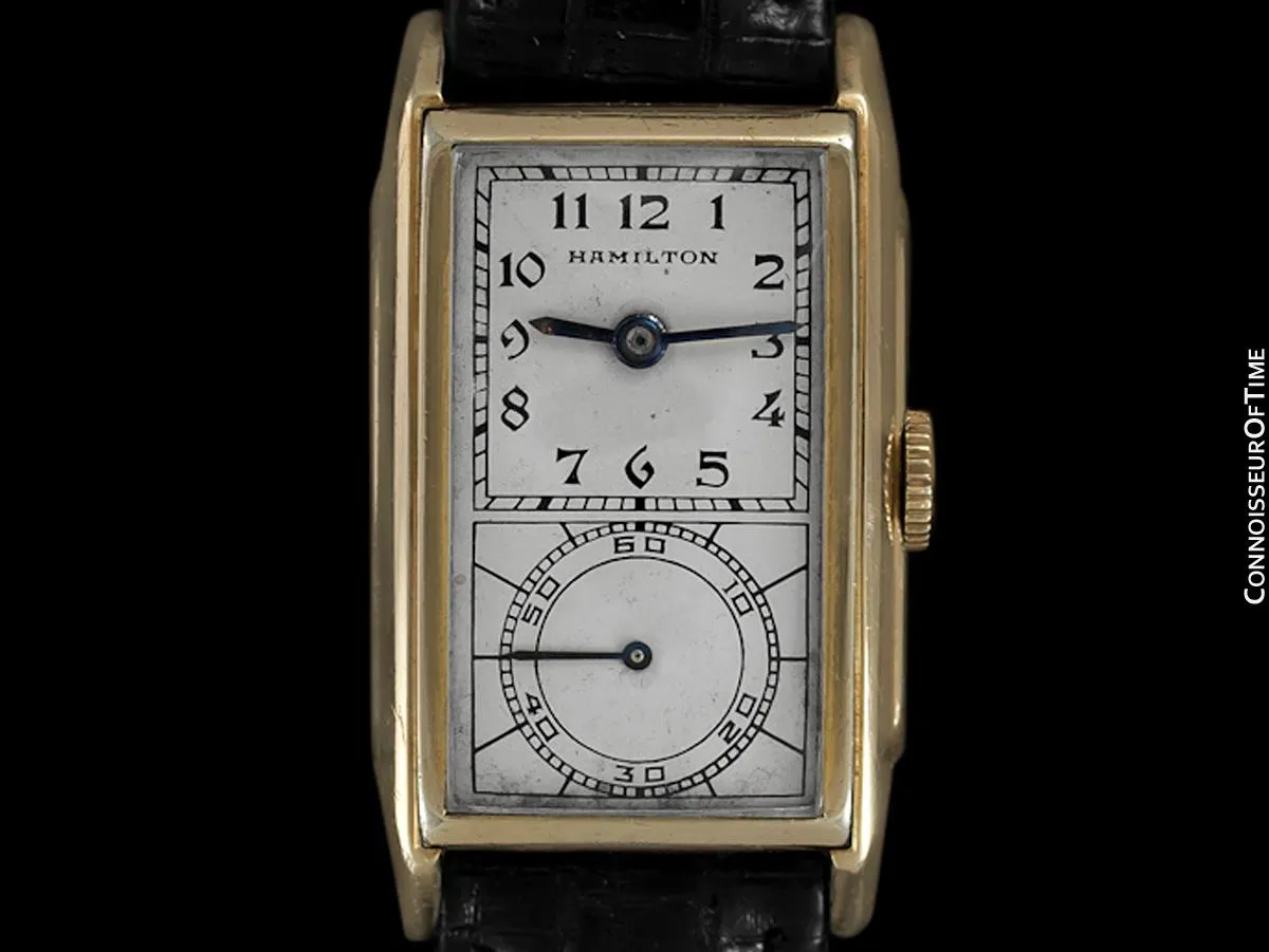1936 Hamilton Seckron Vintage Duo Dial 14K Gold Filled Mens Watch - Doctor's Watch