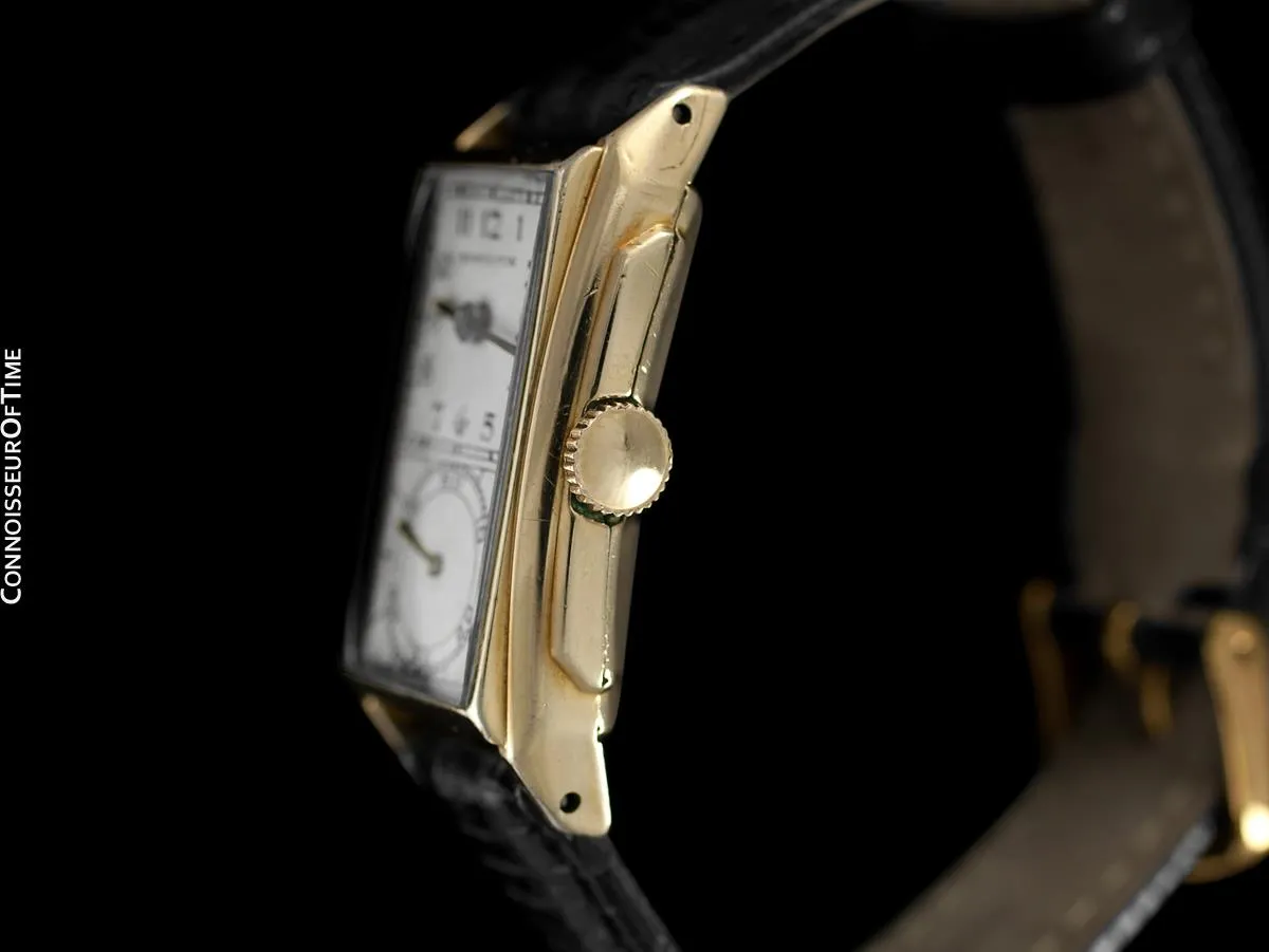 1936 Hamilton Seckron Vintage Duo Dial 14K Gold Filled Mens Watch - Doctor's Watch