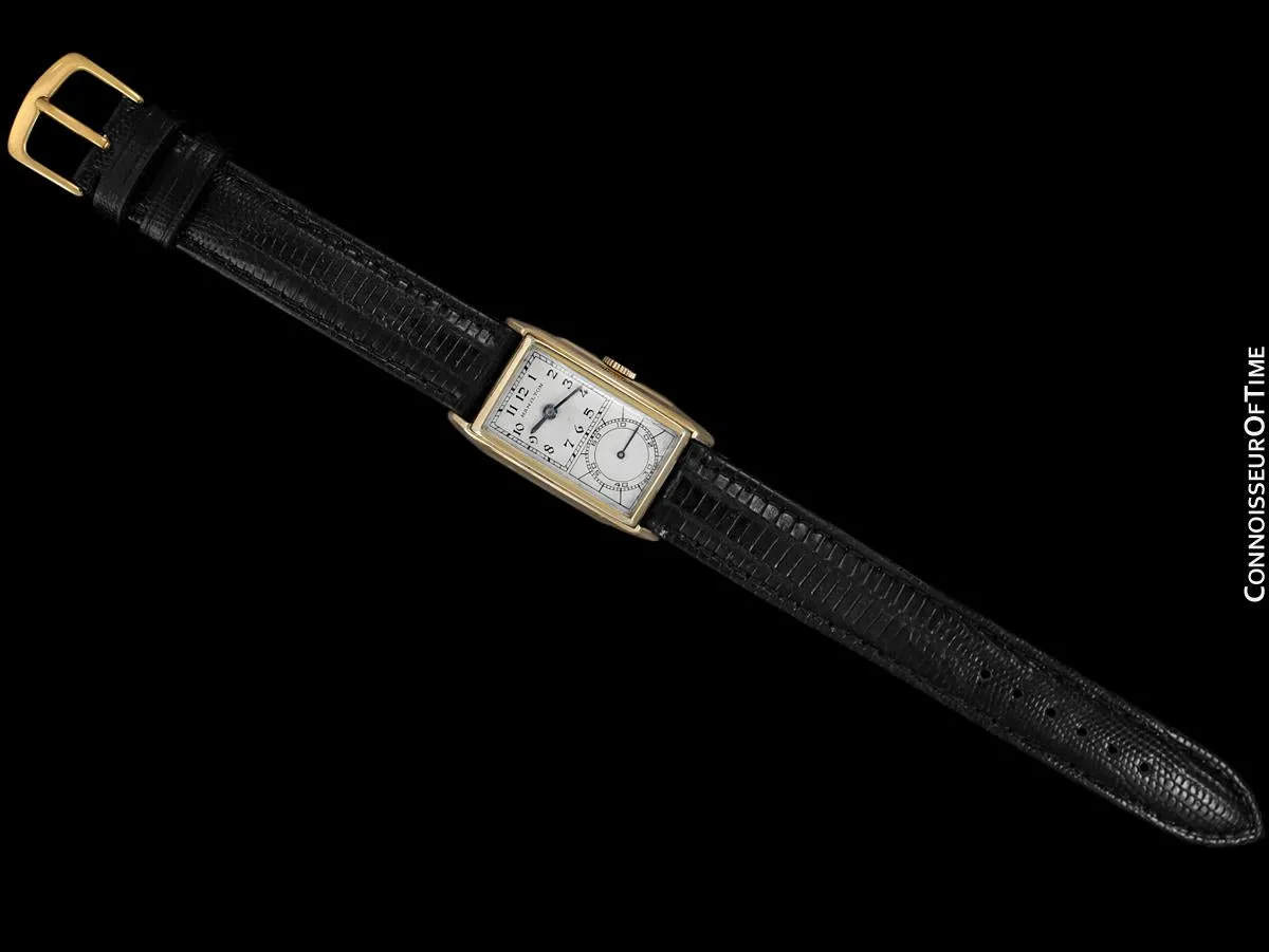 1936 Hamilton Seckron Vintage Duo Dial 14K Gold Filled Mens Watch - Doctor's Watch