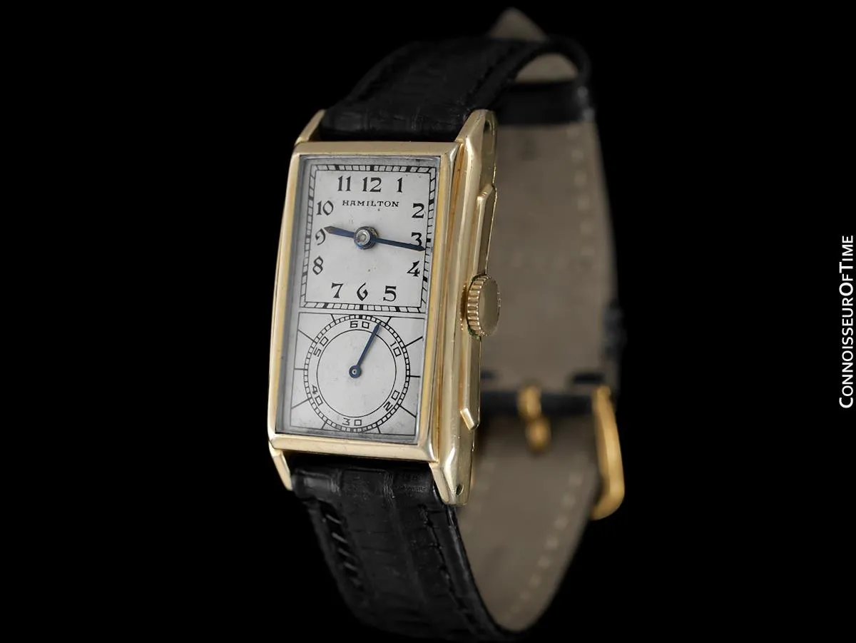 1936 Hamilton Seckron Vintage Duo Dial 14K Gold Filled Mens Watch - Doctor's Watch