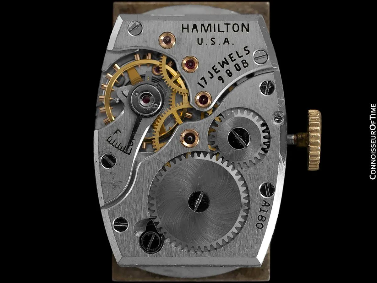 1936 Hamilton Seckron Vintage Duo Dial 14K Gold Filled Mens Watch - Doctor's Watch