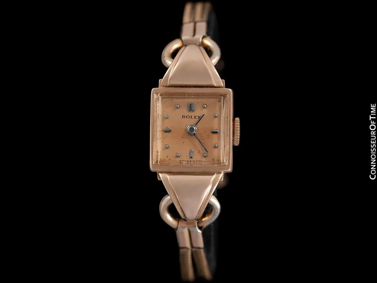 1940's Rolex Precision Vintage Pre-Cellini Ladies Watch, Ref. 5637 - 14K Rose Gold