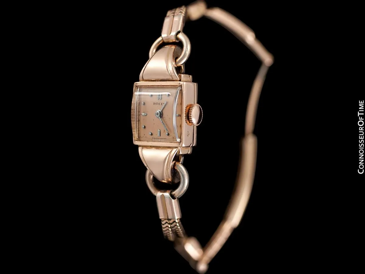 1940's Rolex Precision Vintage Pre-Cellini Ladies Watch, Ref. 5637 - 14K Rose Gold