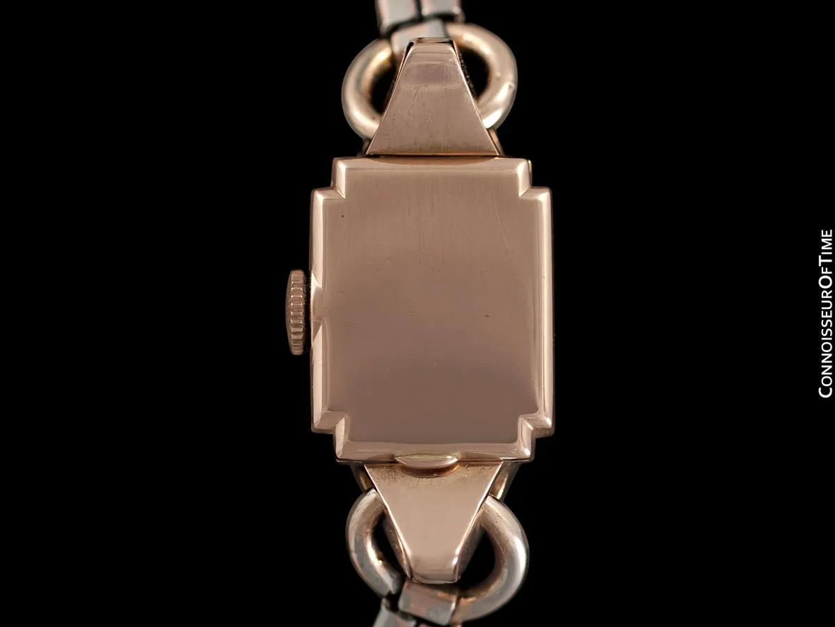 1940's Rolex Precision Vintage Pre-Cellini Ladies Watch, Ref. 5637 - 14K Rose Gold
