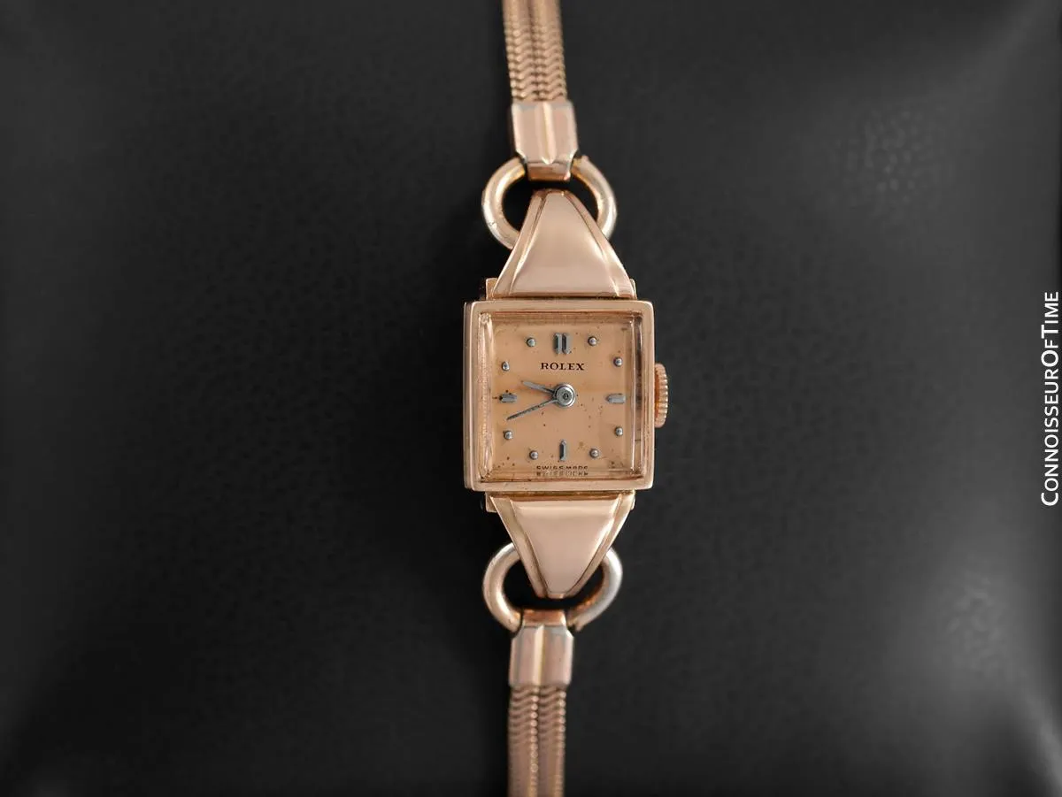 1940's Rolex Precision Vintage Pre-Cellini Ladies Watch, Ref. 5637 - 14K Rose Gold