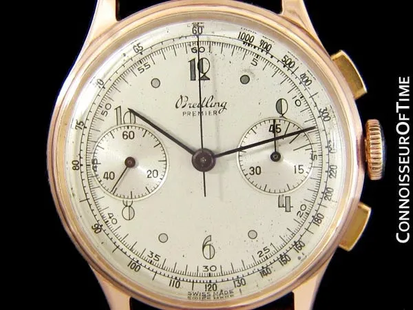 1945 Breitling Vintage Aviator's Ref. 760 Mens Chronograph Watch - 18K Rose Gold
