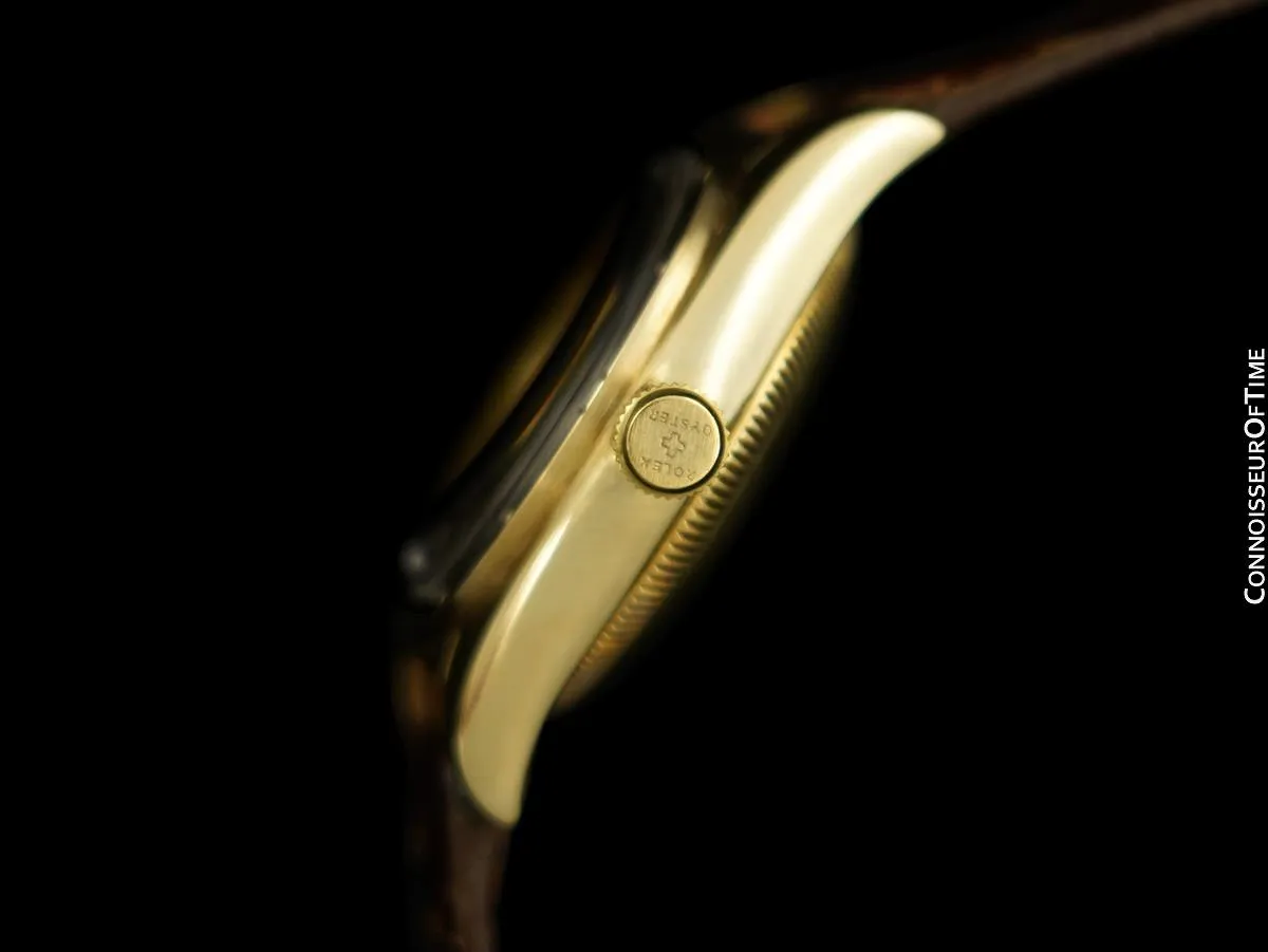 1948 Rolex Vintage Mens Oyster Perpetual Bubbleback 14K Gold Watch, Ref. 5015 - Near New-Old-Stock