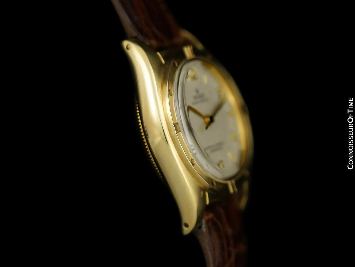 1948 Rolex Vintage Mens Oyster Perpetual Bubbleback 14K Gold Watch, Ref. 5015 - Near New-Old-Stock