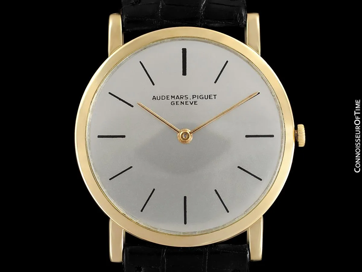 1950's Audemars Piguet "Extra-Flat" Vintage Mens Midsize Watch - 18K Gold