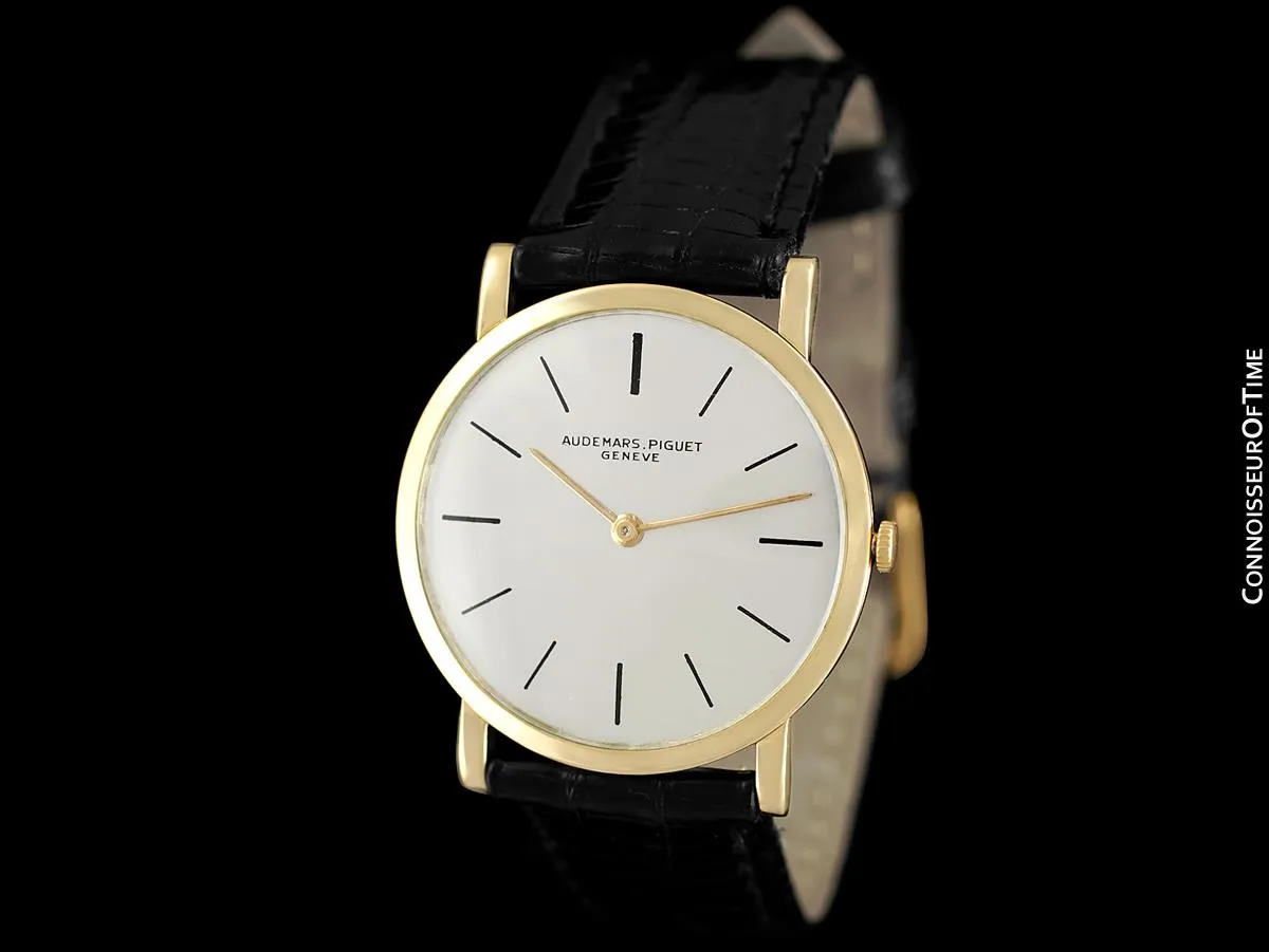 1950's Audemars Piguet "Extra-Flat" Vintage Mens Midsize Watch - 18K Gold