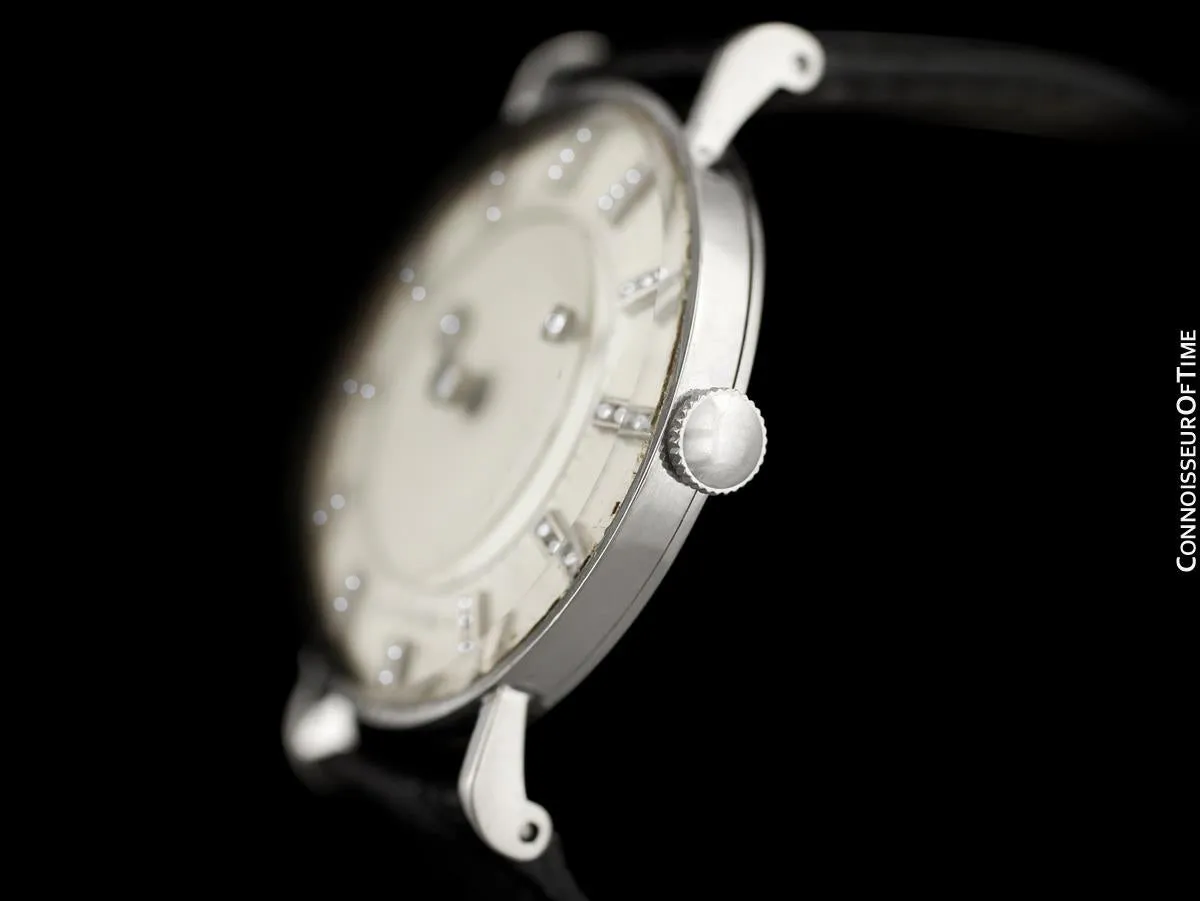 1957 Jaeger-LeCoultre / Vacheron & Constantin Vintage Galaxy Mystery Dial - 14K White Gold & Diamonds - Box & Tag