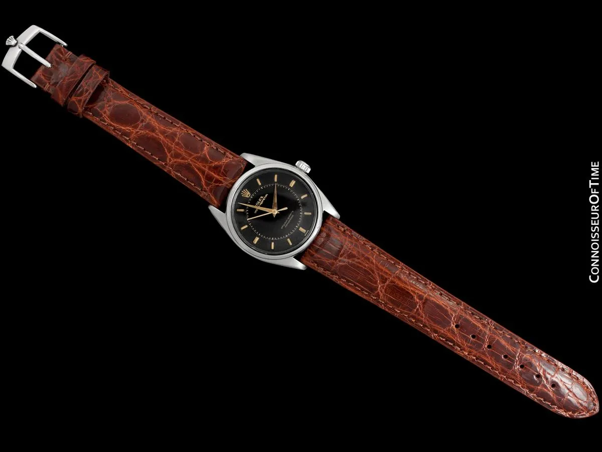 1959 Rolex Oyster Perpetual Uncommon Vintage Mens Ref. 5552 Watch with Tropical Dial - Stainless Steel