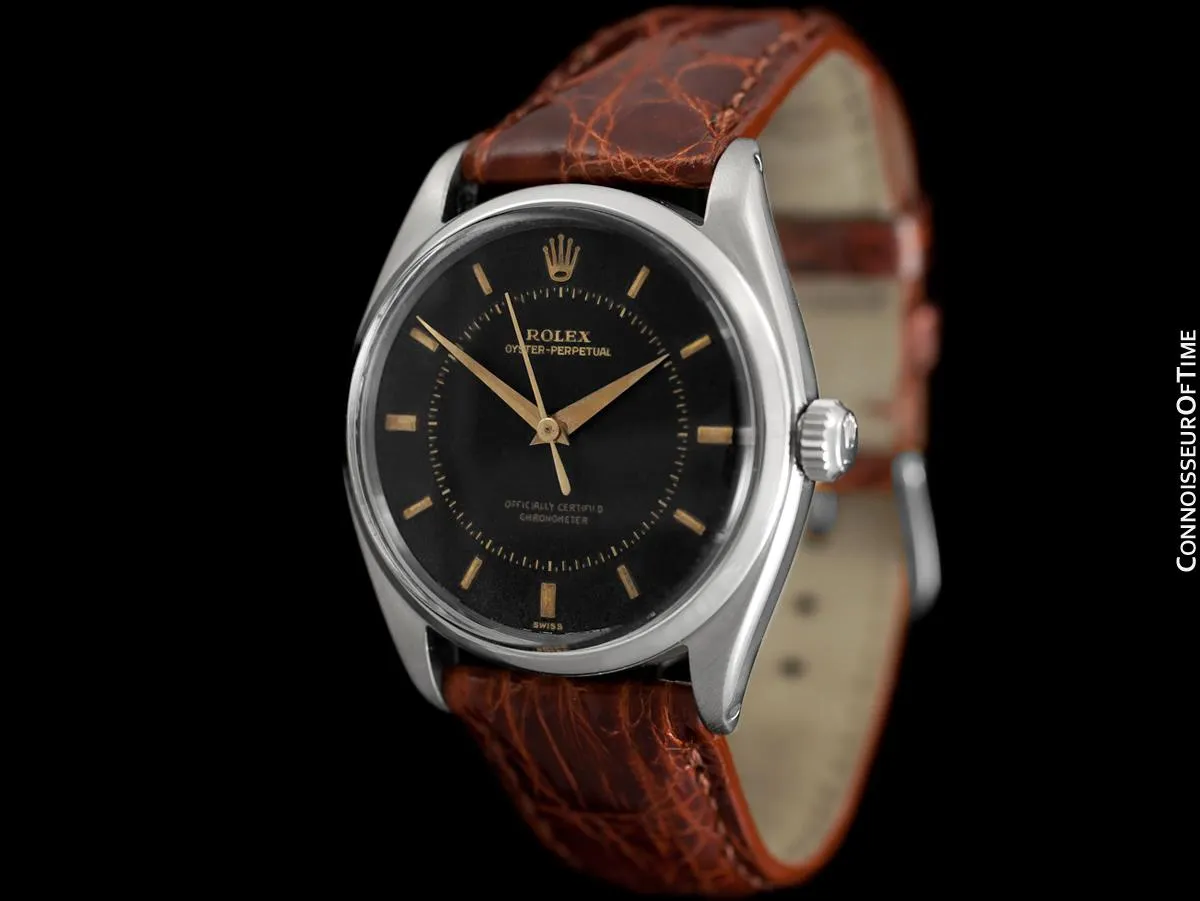 1959 Rolex Oyster Perpetual Uncommon Vintage Mens Ref. 5552 Watch with Tropical Dial - Stainless Steel
