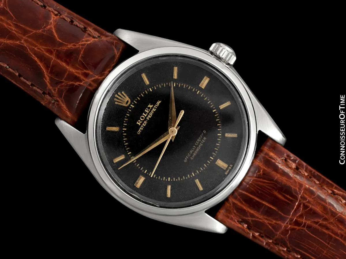 1959 Rolex Oyster Perpetual Uncommon Vintage Mens Ref. 5552 Watch with Tropical Dial - Stainless Steel