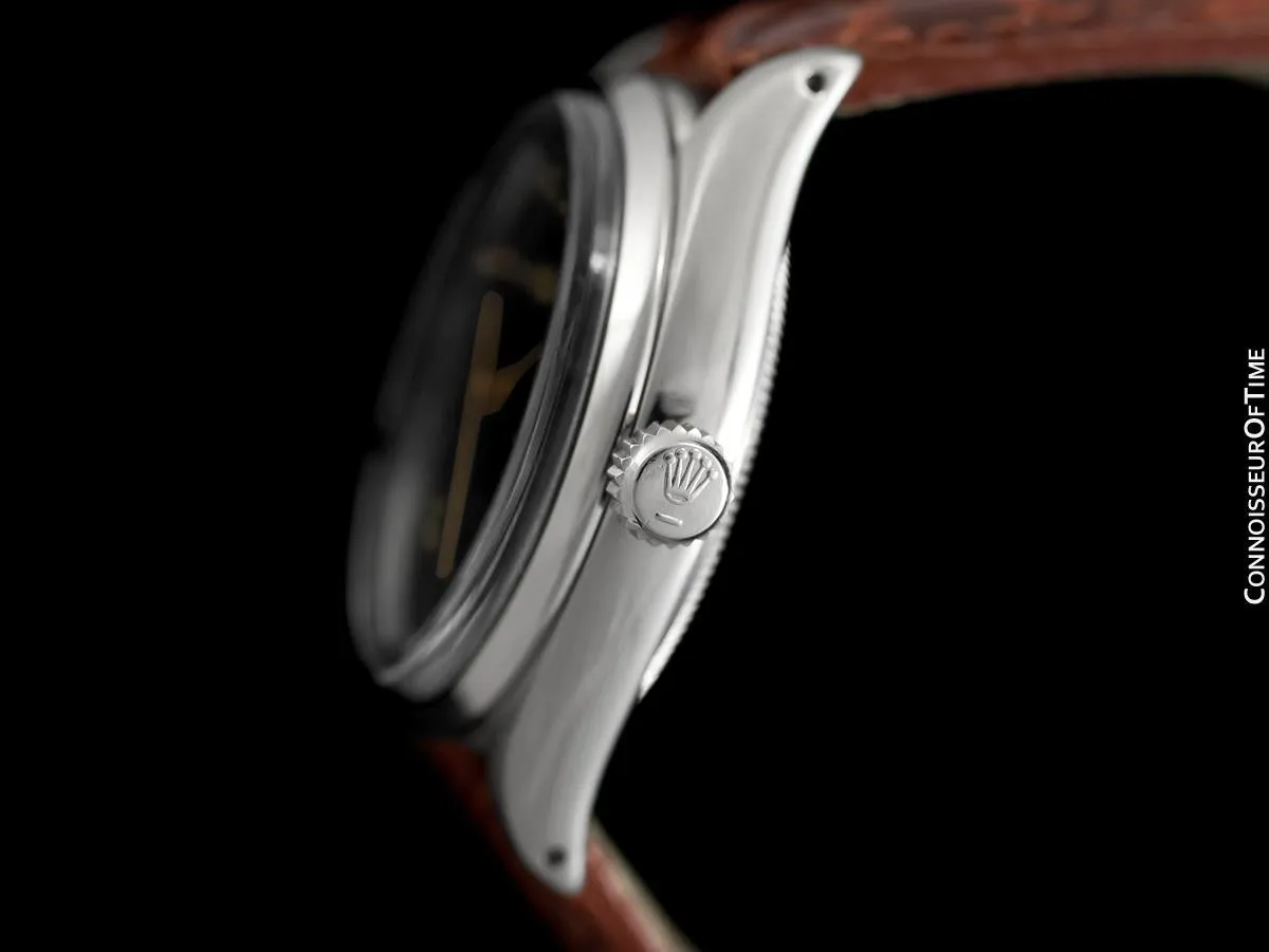 1959 Rolex Oyster Perpetual Uncommon Vintage Mens Ref. 5552 Watch with Tropical Dial - Stainless Steel