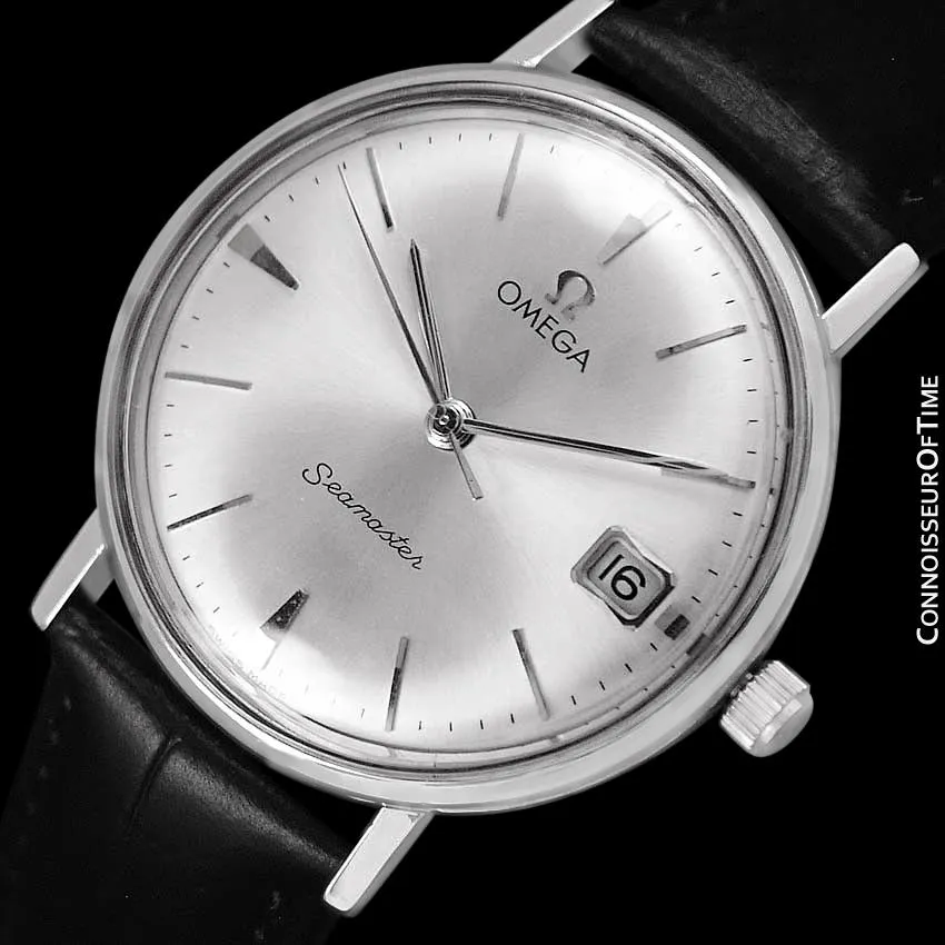 1961 Omega Seamaster Vintage Mens Handwound Watch with Date - Stainless Steel