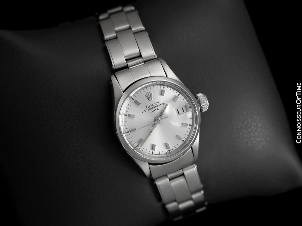 1961 Rolex Classic Vintage Ladies Date Datejust Watch, Silver Dial - Stainless Steel