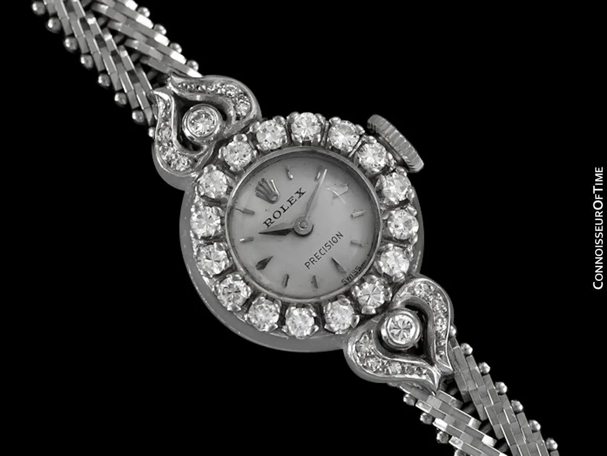 1963 Rolex Ladies Vintage Cocktail Watch - 18K White Gold and Diamonds