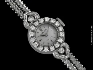 1963 Rolex Ladies Vintage Cocktail Watch - 18K White Gold and Diamonds