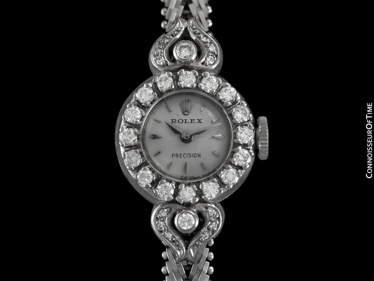 1963 Rolex Ladies Vintage Cocktail Watch - 18K White Gold and Diamonds