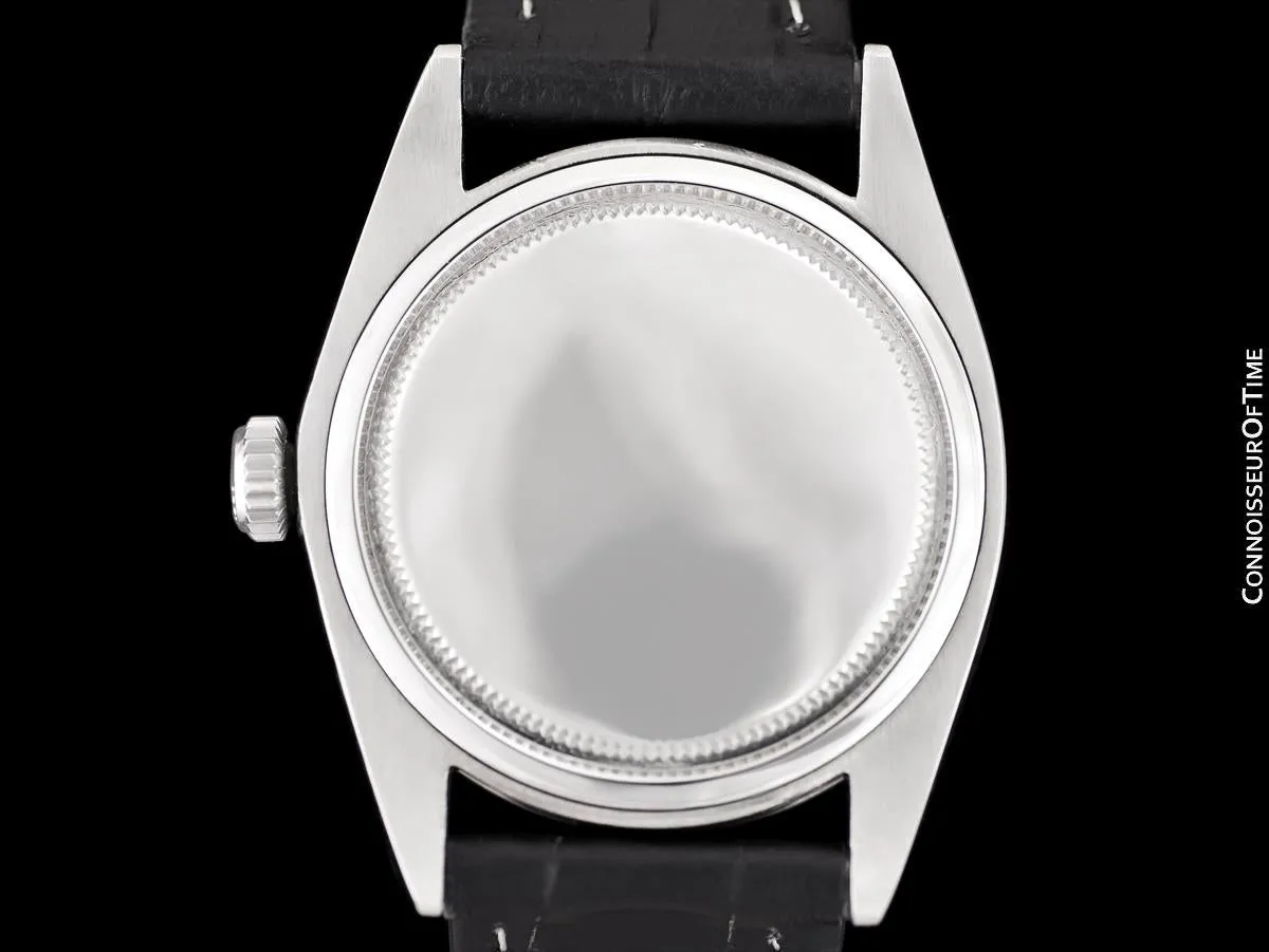 1964 Rolex Oysterdate Vintage Mens Black Dial Watch with Date - Stainless Steel