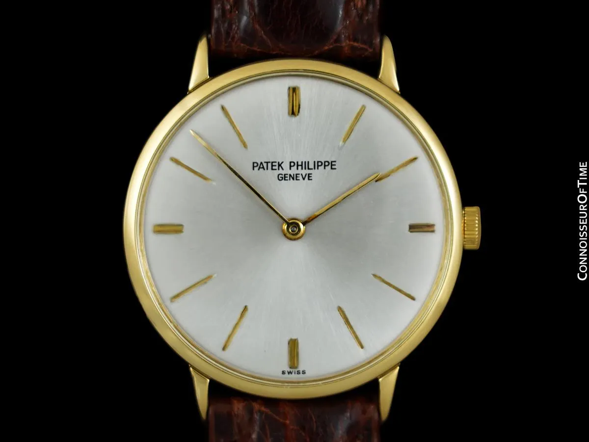 1965 Patek Philippe Vintage Mens Handwound Ref. 3468 18K Gold Dress Watch