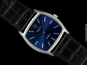 1970 Rolex Cellini Vintage Mens Handwound TV Watch, Ref. 3805 - 18K White Gold