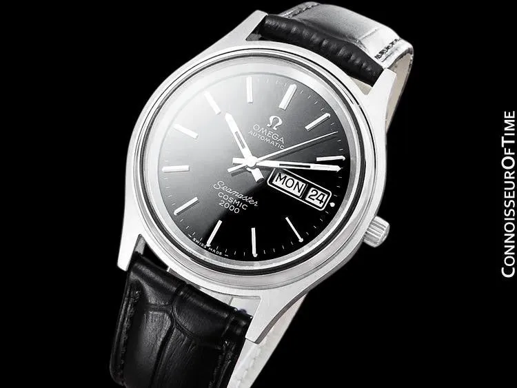 1970's Omega Seamaster Cosmic 2000 Vintage Mens Dive Watch, Automatic, Day Date - Stainless Steel