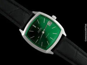 1971 Omega De Ville Vintage Mens Automatic Emerald Dial Watch - Stainless Steel