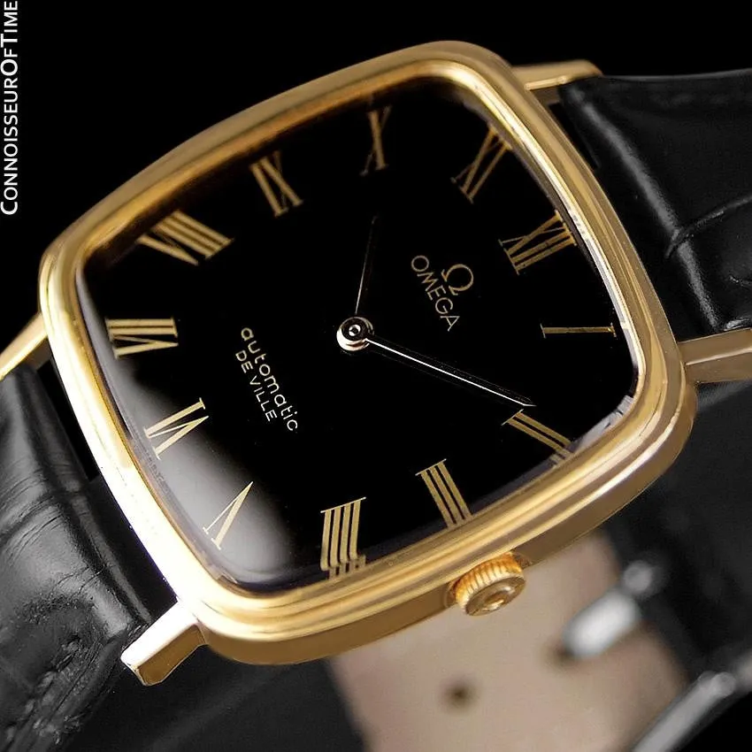 1974 Omega De Ville Mens Automatic Dress Watch - 18K Gold Plated Stainless Steel