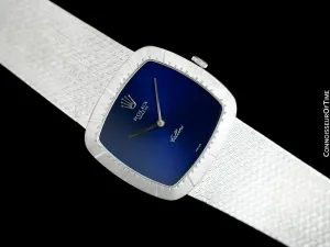 1974 Rolex Cellini Vintage Mens Handwound TV Watch, Ref. 4084 - 18K White Gold