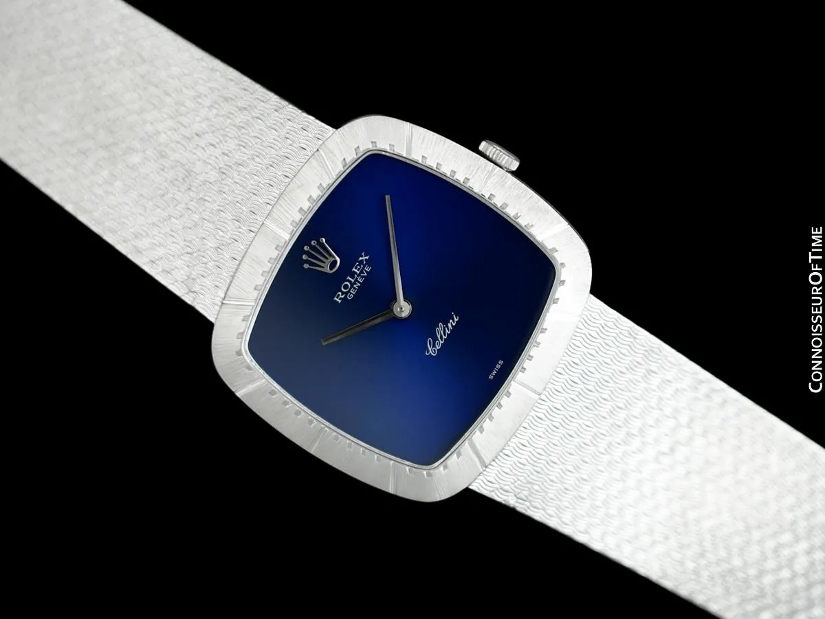 1974 Rolex Cellini Vintage Mens Handwound TV Watch, Ref. 4084 - 18K White Gold