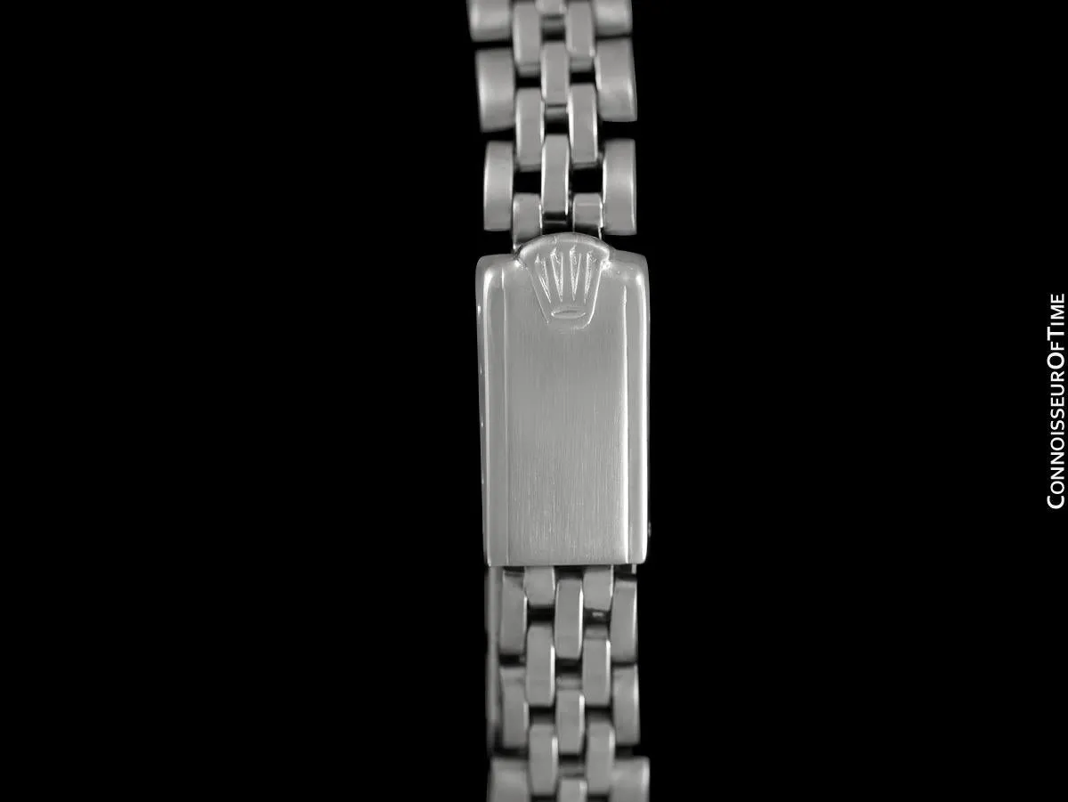 1974 Rolex Vintage Ladies Oyster Perpetual Black Dial Ref. 6719 Watch - Stainless Steel & 18K White Gold