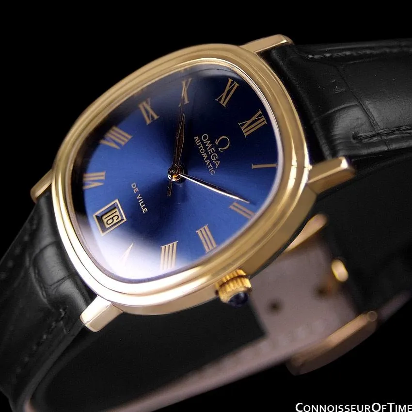 1975 Omega De Ville Vintage Mens Automatic Full Size Watch - 18K Gold Plated & Stainless Steel