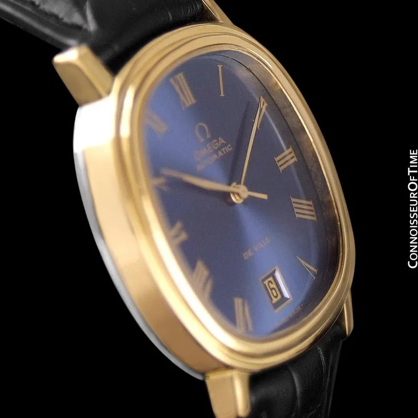 1975 Omega De Ville Vintage Mens Automatic Full Size Watch - 18K Gold Plated & Stainless Steel