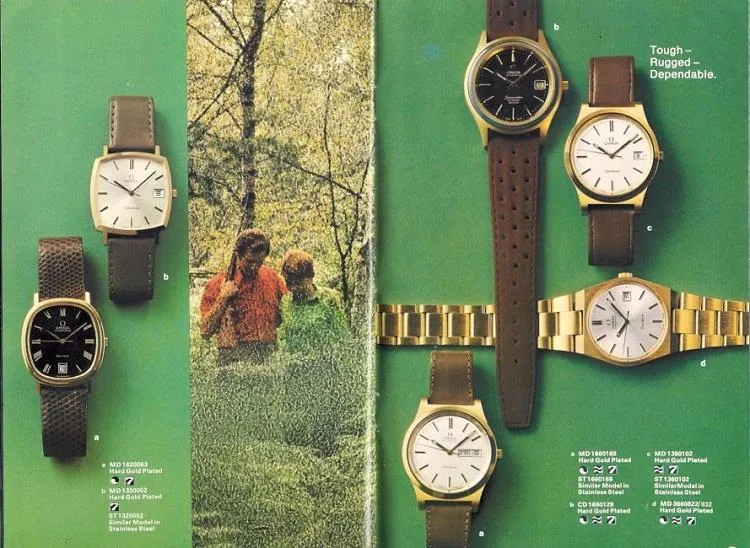 1975 Omega De Ville Vintage Mens Automatic Full Size Watch - 18K Gold Plated & Stainless Steel