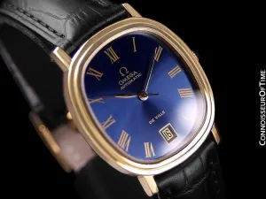 1975 Omega De Ville Vintage Mens Automatic Full Size Watch - 18K Gold Plated & Stainless Steel