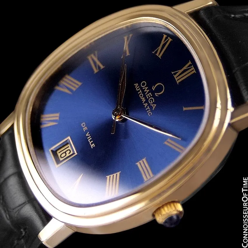1975 Omega De Ville Vintage Mens Automatic Full Size Watch - 18K Gold Plated & Stainless Steel