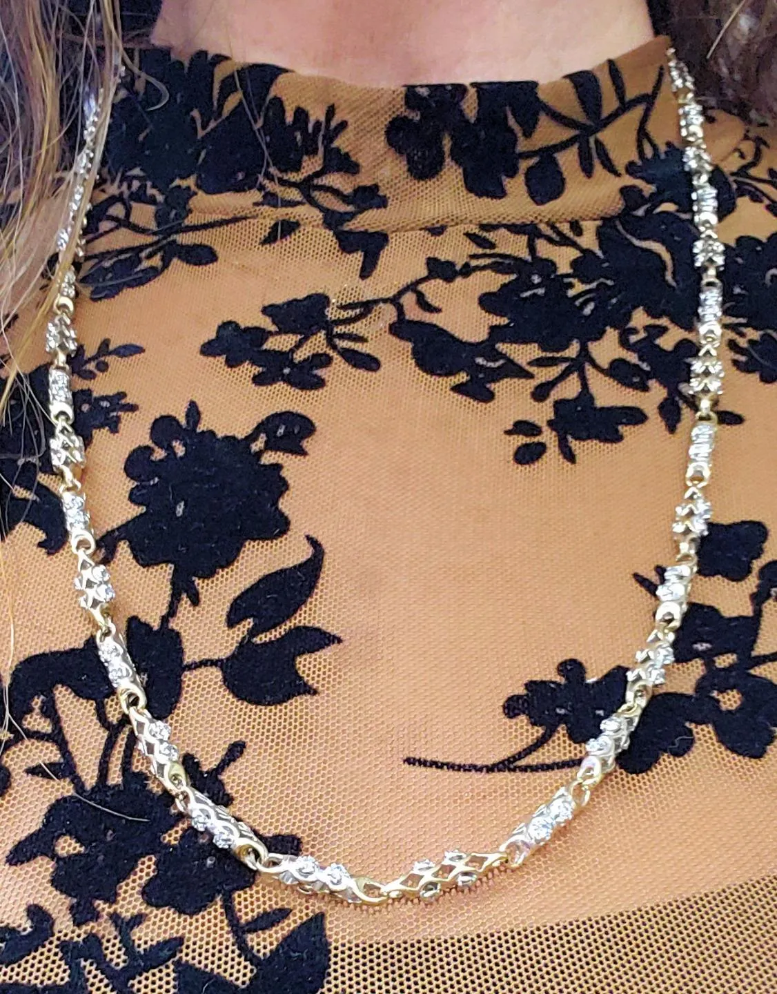 2.00ct Diamond Custom Fancy Solid 10k Yellow Gold Link Chain Necklace 25" 37.1g