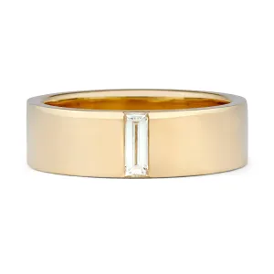 6mm Vertical Diamond Baguette Flat Wedding Band