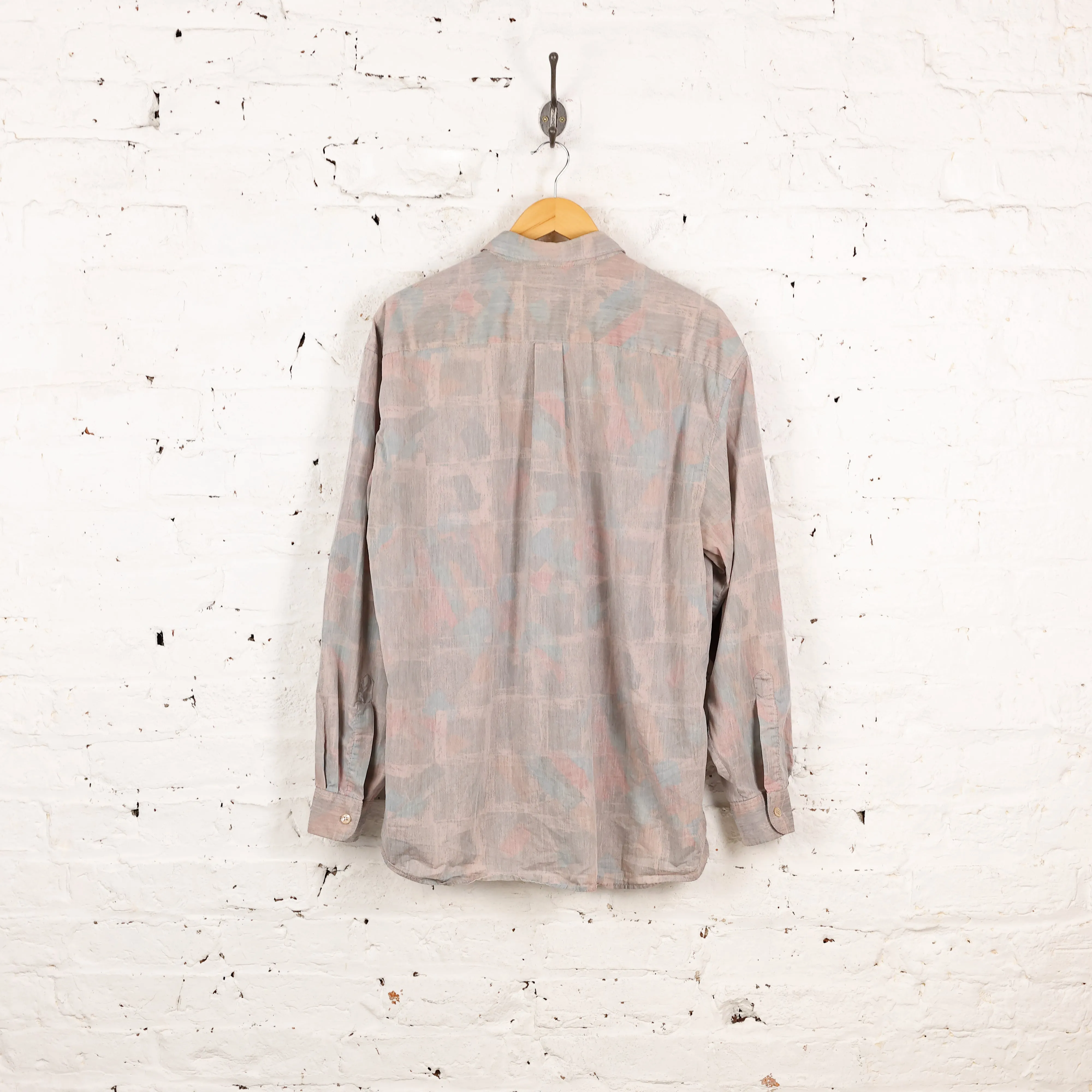 90s Long Sleeve Pattern Shirt - Purple - XL