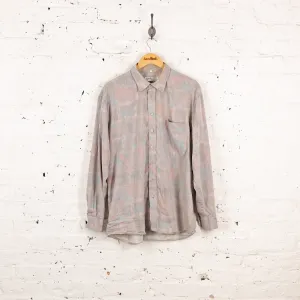 90s Long Sleeve Pattern Shirt - Purple - XL