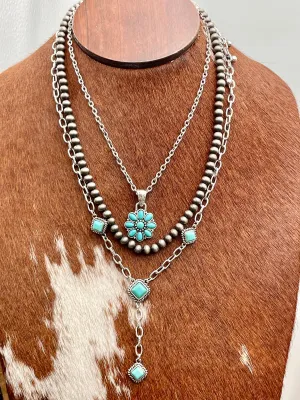 Adelphia Fashion Y Necklace Set - Turquoise