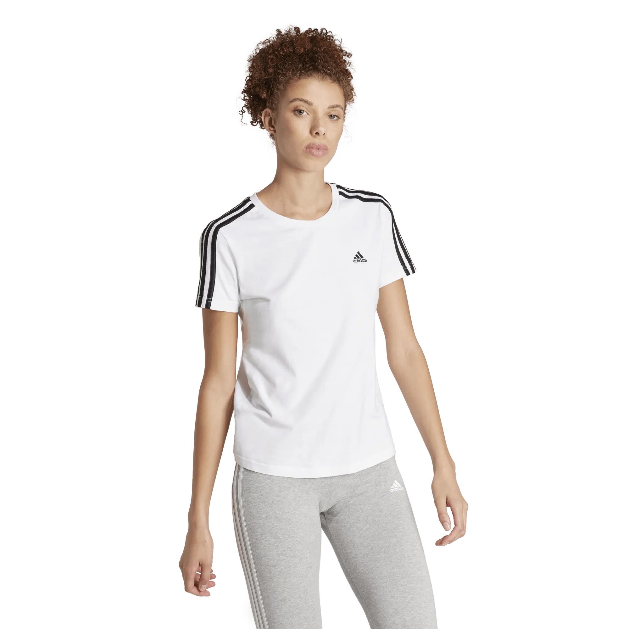 adidas Essentials Slim 3-Stripes Womens Tee