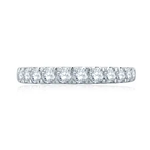 A.JAFFE Large Melee Graduating Diamond Half Circle Wedding Band MRS868/67