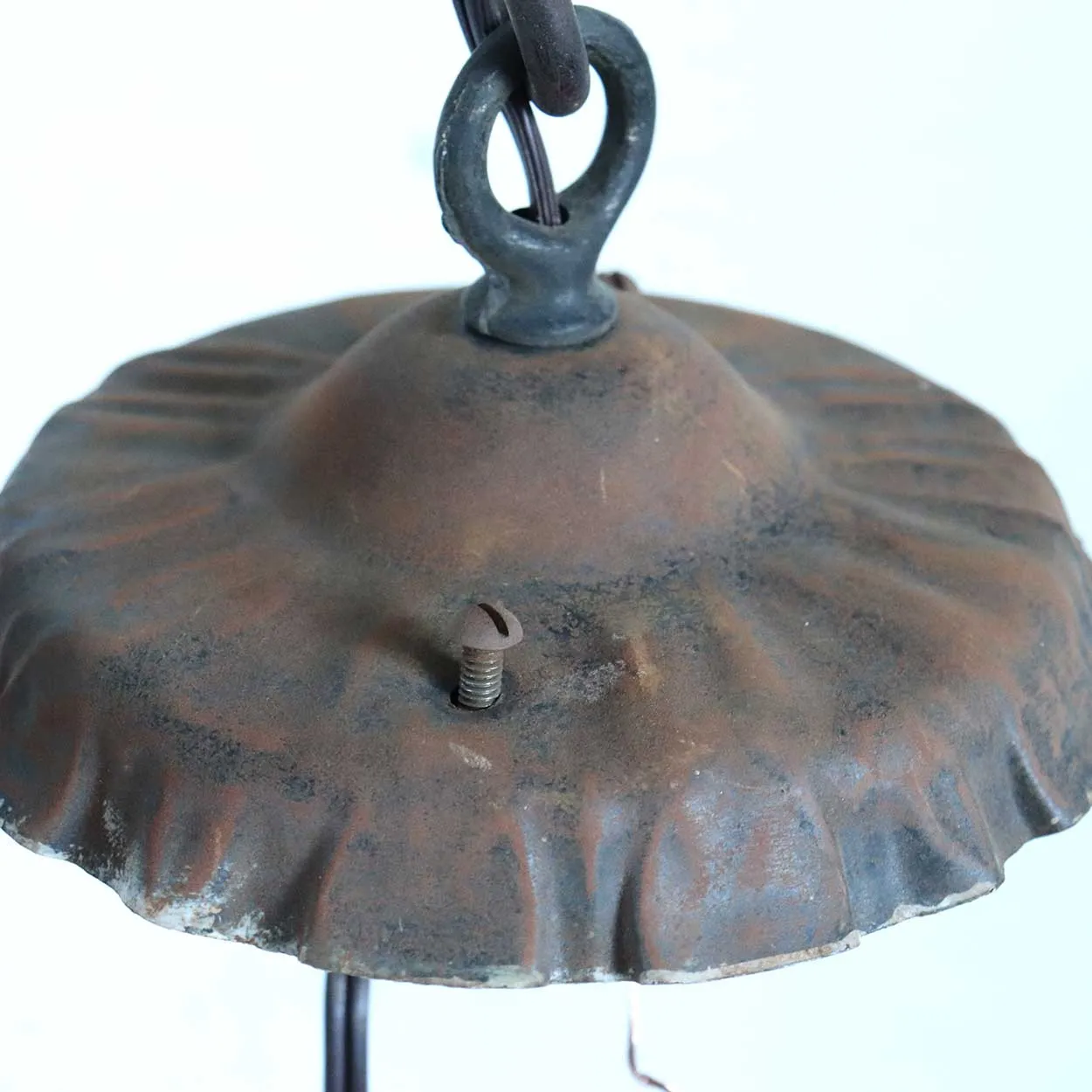 American Albert Sechrist Gothic Revival Wrought Iron Four-Light Pendant Lantern