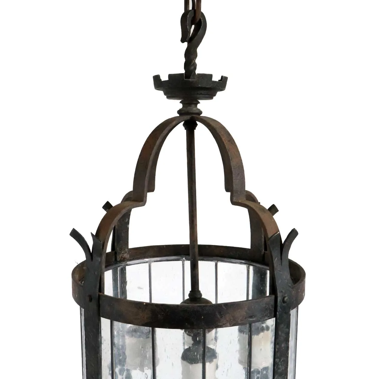 American Albert Sechrist Gothic Revival Wrought Iron Four-Light Pendant Lantern