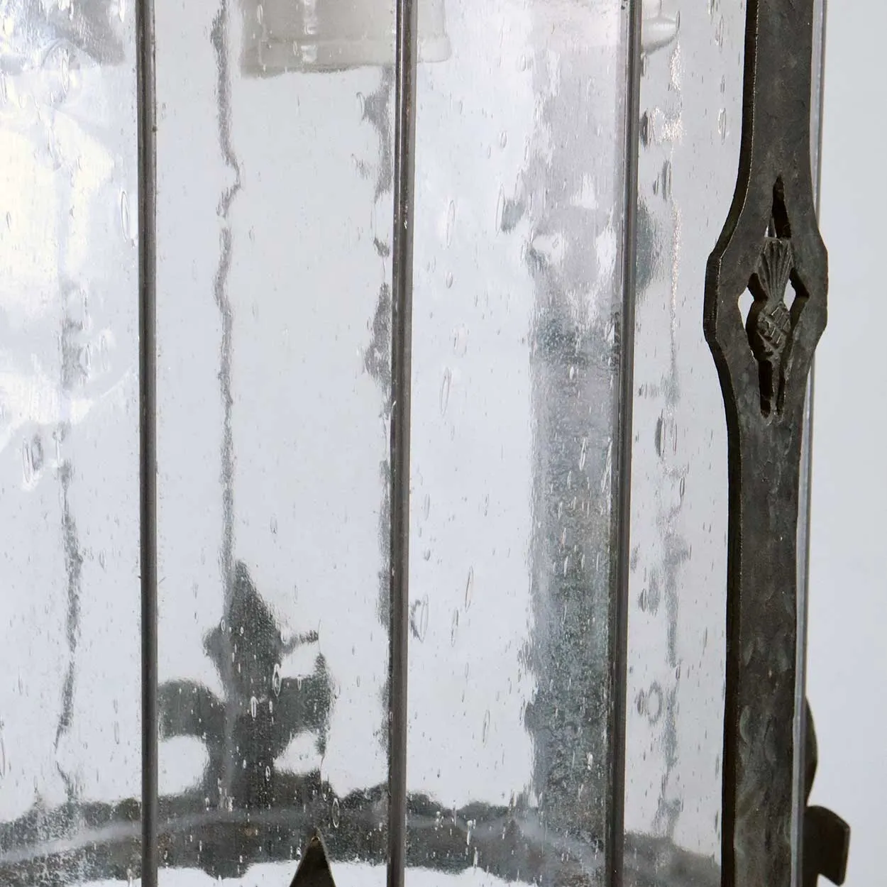 American Albert Sechrist Gothic Revival Wrought Iron Four-Light Pendant Lantern